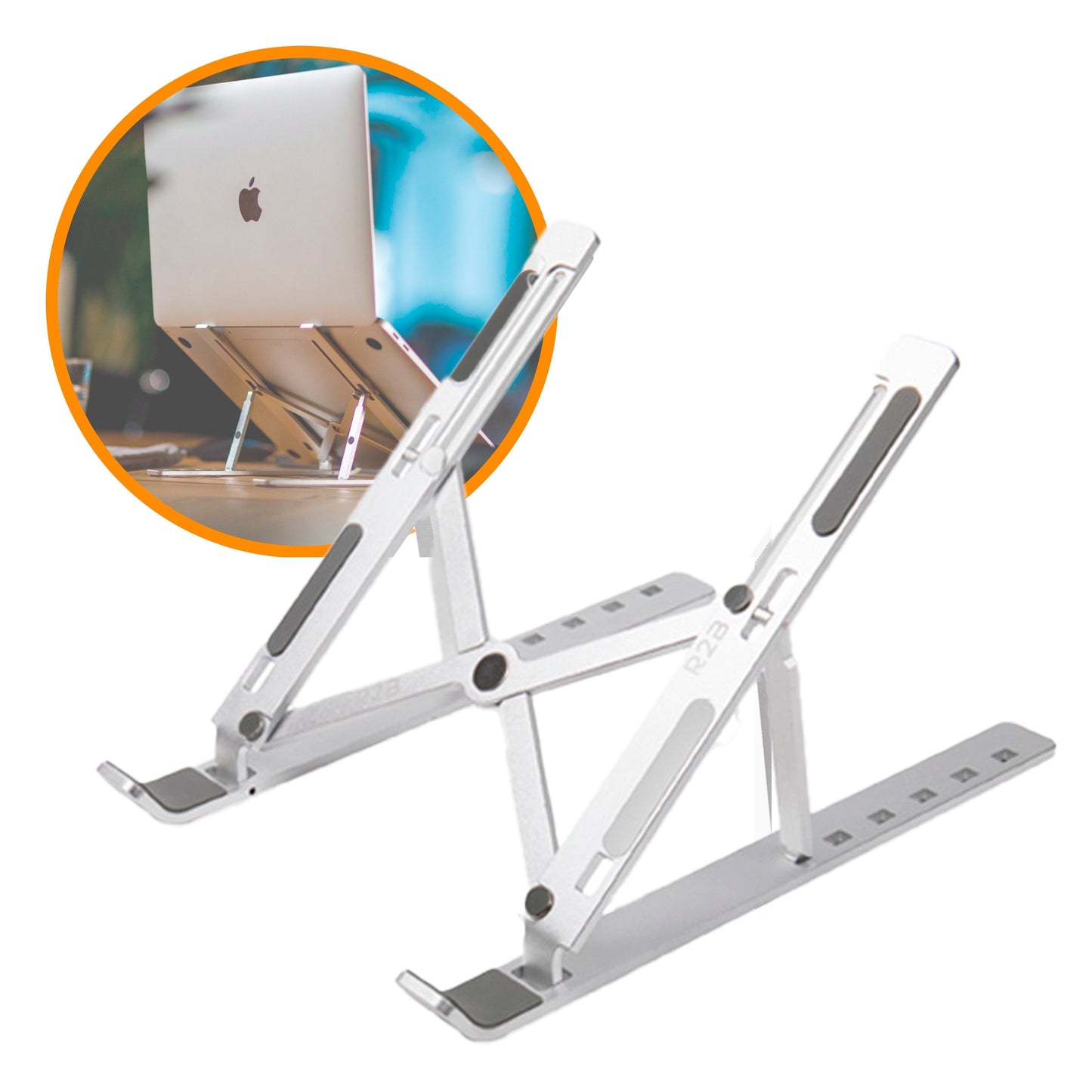 R2B Laptop Standaard Opvouwbaar - 10 t/m 17 inch - Zilver