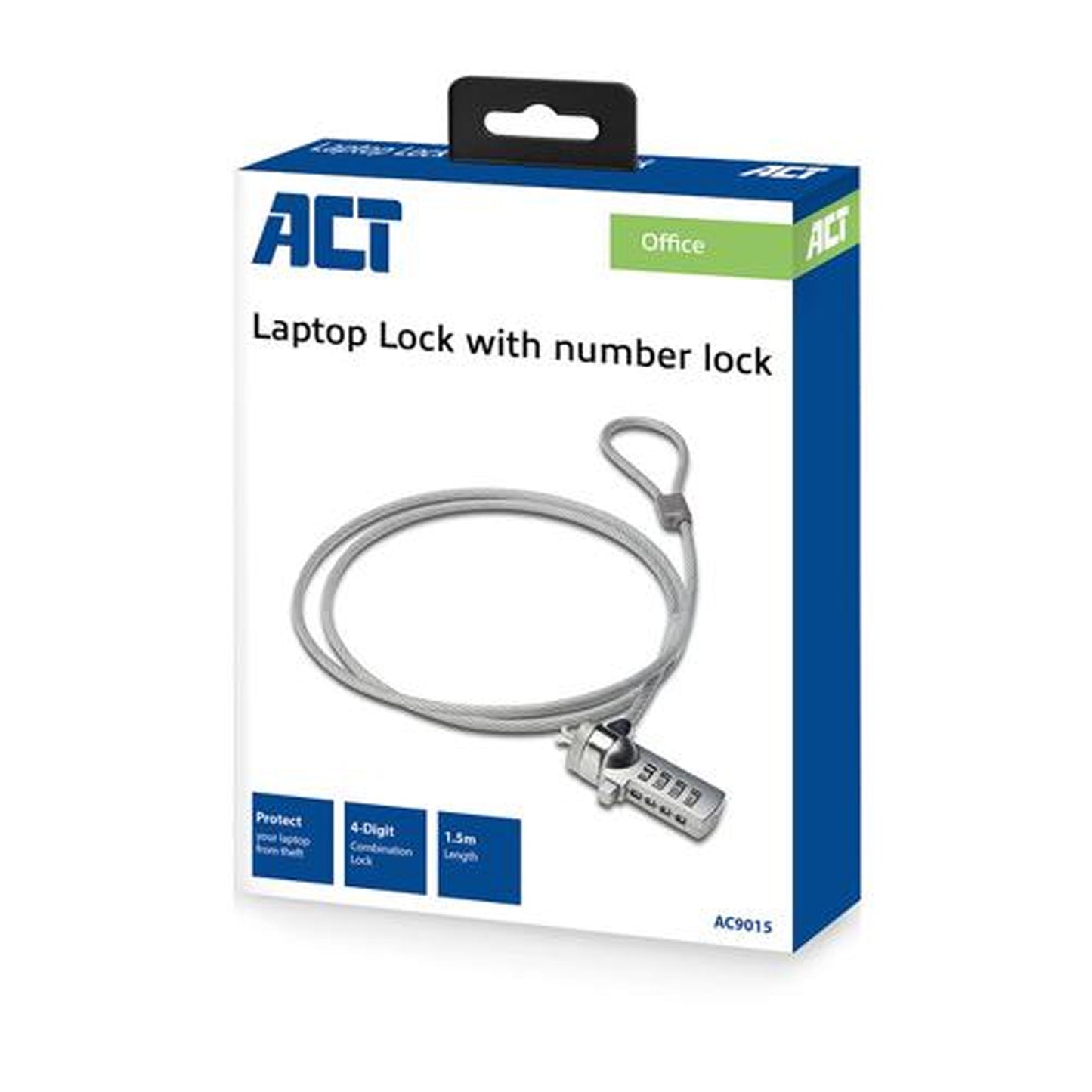 ACT AC9015 normaal combinatiekabelslot 1.5m